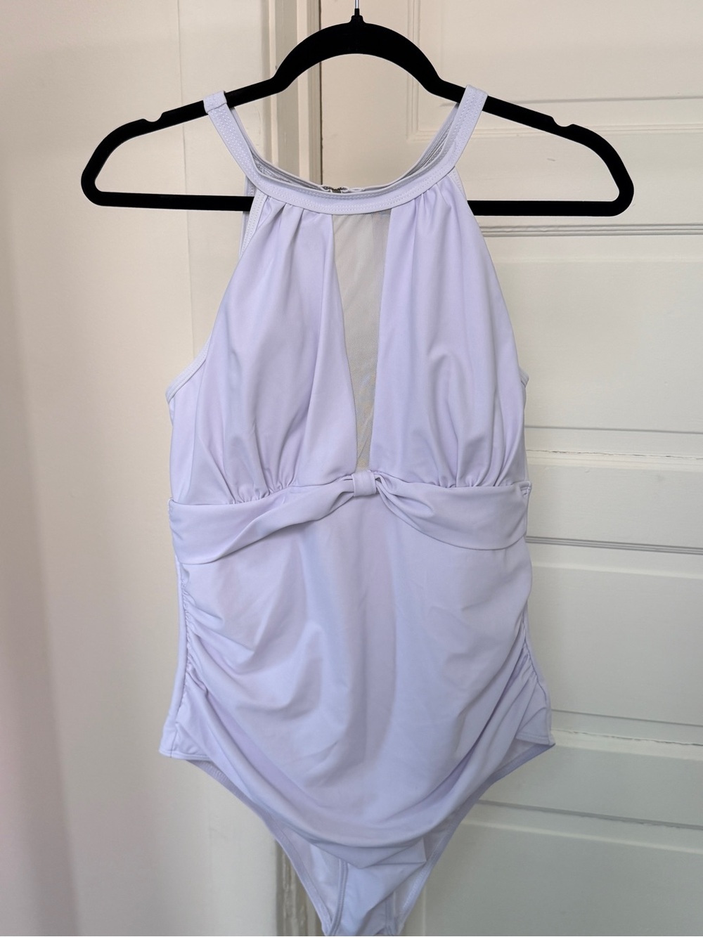 White Halter One-Piece Swimsuit
